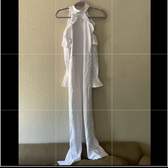 Nwt Monique Lhuillier Sz 4 white jumpsuit bachelorette party bride - Picture 10 of 10